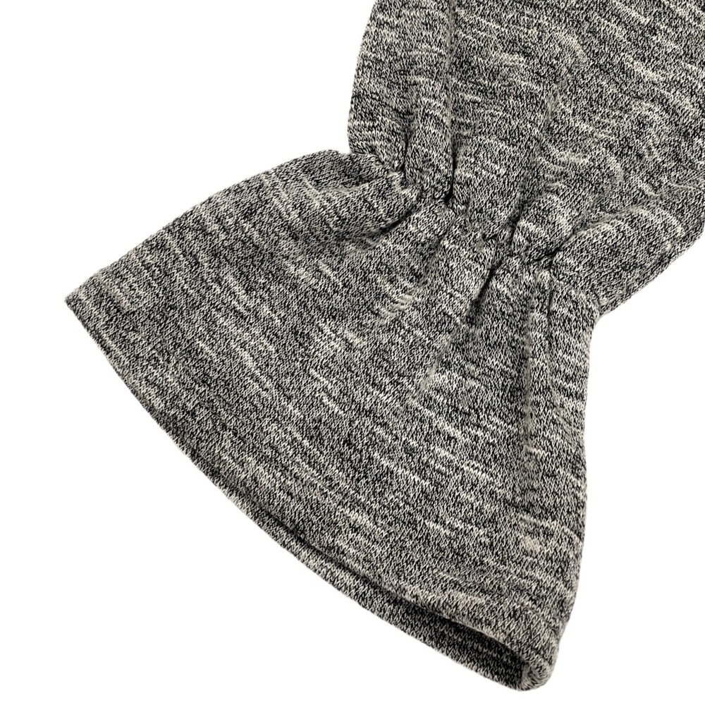 BCBGENERATION Heather Gray & White Mixed Media Long Sleeve Ruffle Cuff Blouse - Picture 8 of 12